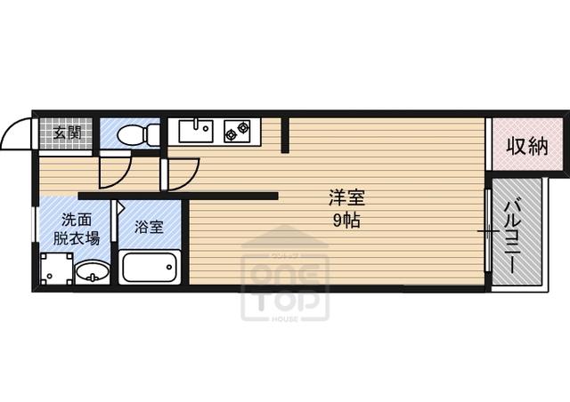 山崎第1マンション(1K/4階)の間取り写真