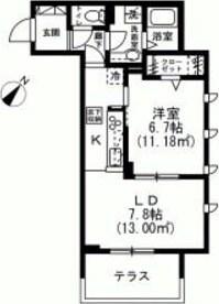 ラグーナレジデンス(1LDK/2階)の間取り写真