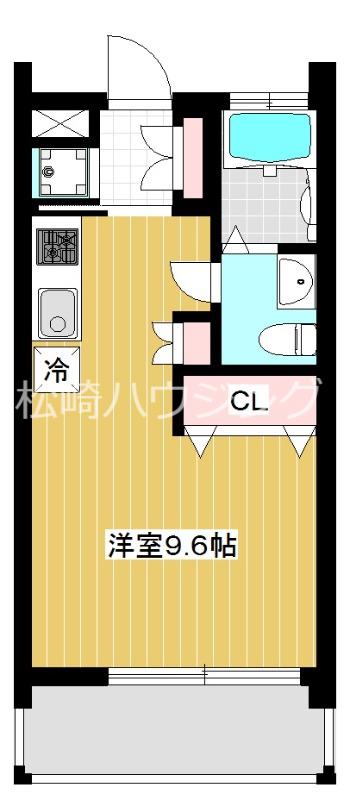BEWELプラス(ワンルーム/2階)の間取り写真