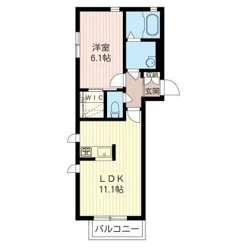 ゴルドエス(1LDK/1階)の間取り写真