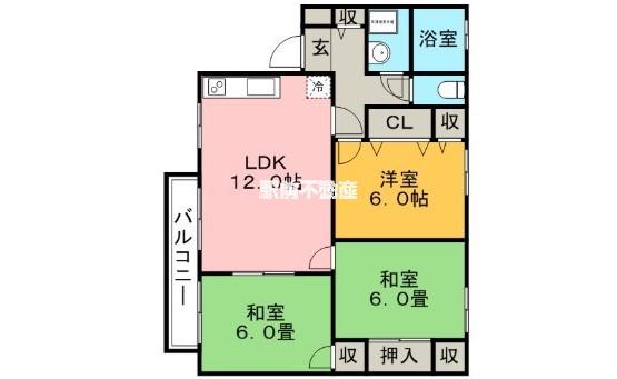 Jハウス(3LDK/1階)の間取り写真