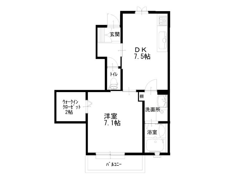 ハートプラザ13(1DK/1階)の間取り写真