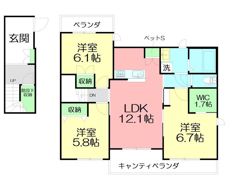MAISON 湘南(3LDK/2階)の間取り写真