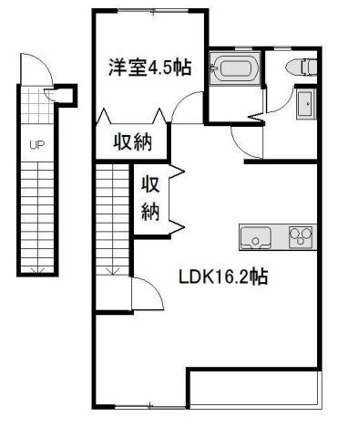 SMARTLIFE庭瀬北(1LDK/2階)の間取り写真