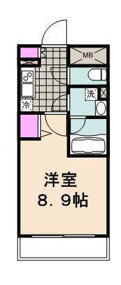 レガリス門前仲町パークサイド(1K/4階)の間取り写真