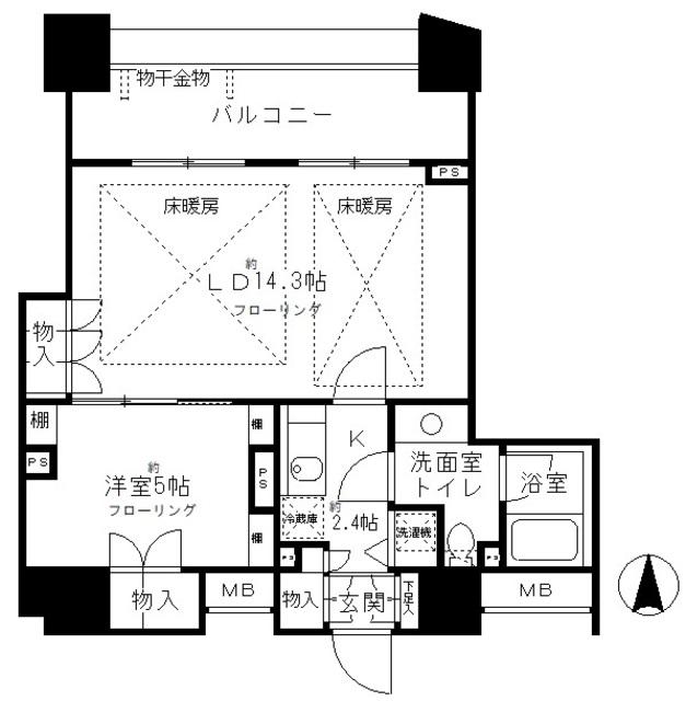 プライア渋谷(1LDK/8階)の間取り写真