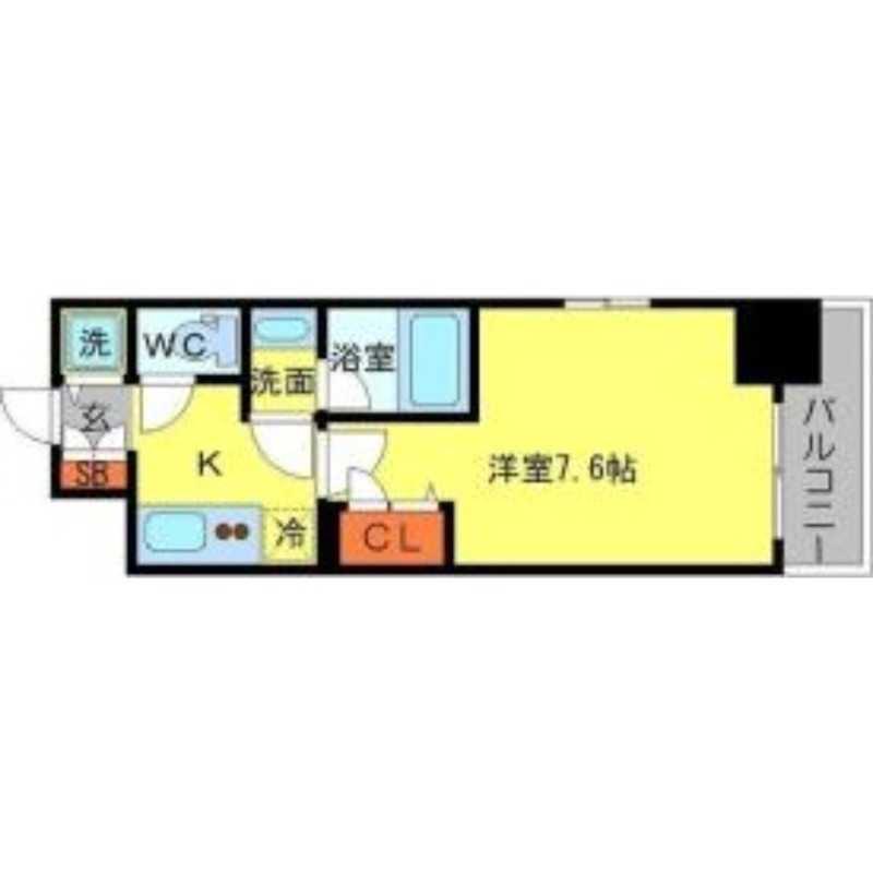 アーデン堺筋本町(1K/4階)の間取り写真