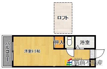 アーバン新宮(ワンルーム/2階)の間取り写真