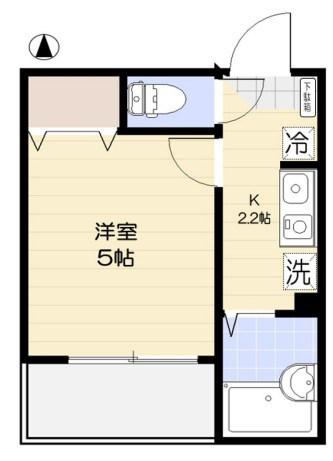 メルディア竹ノ塚2丁目2(1K/3階)の間取り写真