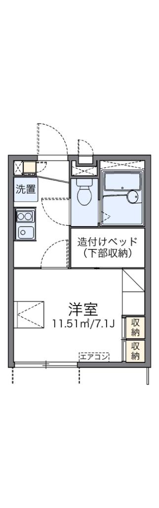 レオパレスSUNぽてと(1K/1階)の間取り写真