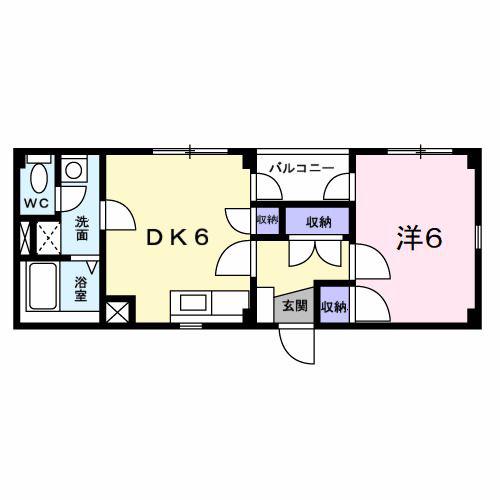 グリーンスクエアHIII(1DK/2階)の間取り写真