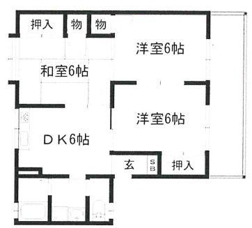 ヒダリタカバネ526(3DK/2階)の間取り写真