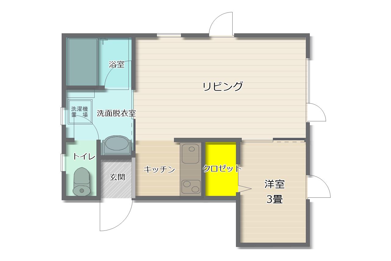 コーポドーヤ(1DK/2階)の間取り写真