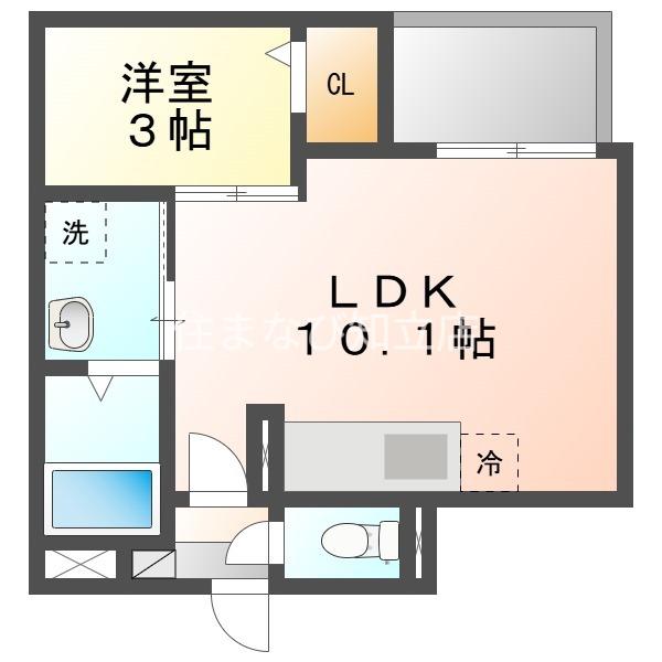 JACK HORENI(1LDK/3階)の間取り写真