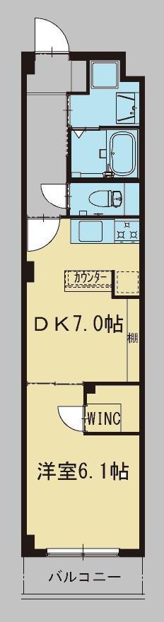 志幸70RUFURAN(1DK/2階)の間取り写真