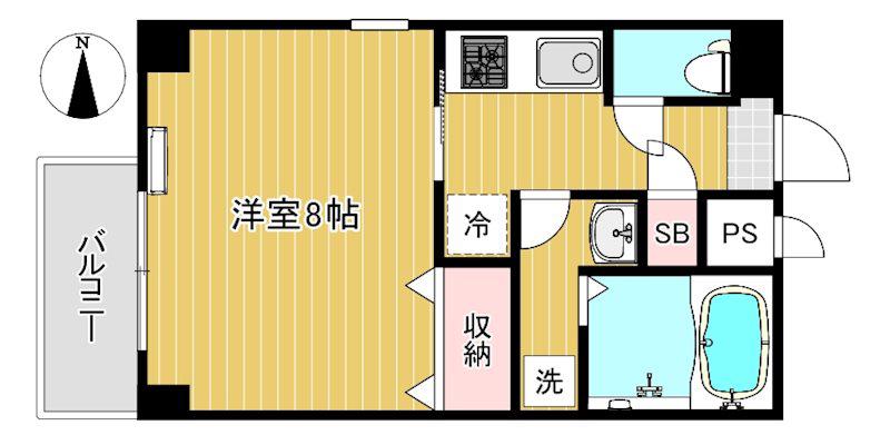 サンパティーク(1K/1階)の間取り写真