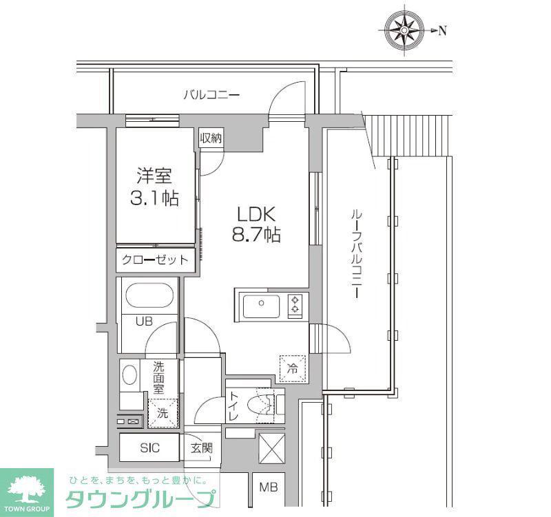 レジディア高円寺(1LDK/8階)の間取り写真