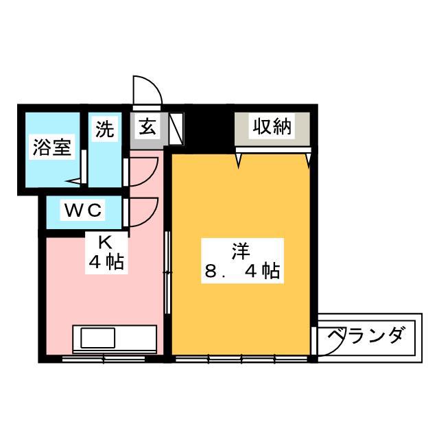新宿マンション(1K/3階)の間取り写真