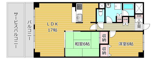 ソシアグレース(2LDK/1階)の間取り写真