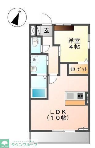 ブローブラン(1LDK/1階)の間取り写真