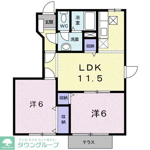セトル ヴェント(2LDK/1階)の間取り写真
