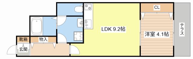 フォレスト矢倉(1LDK/1階)の間取り写真