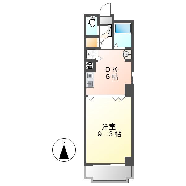 音羽壱番館金山(1DK/4階)の間取り写真