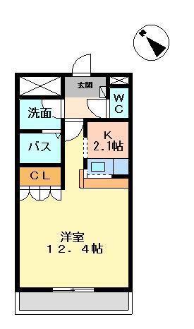 エンカウンターII(1LDK/2階)の間取り写真