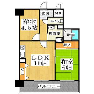 グレース大阪港(1LDK/4階)の間取り写真