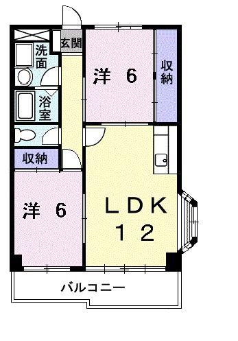 エクセレンス(2LDK/2階)の間取り写真