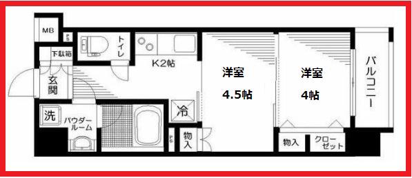 日神デュオステージ浅草寿町(2K/10階)の間取り写真