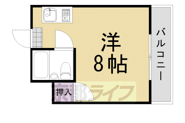 コテージ大枝(1K/1階)の間取り写真