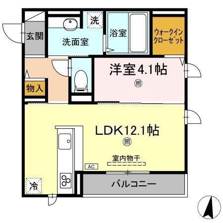アリエッタ(1LDK/2階)の間取り写真
