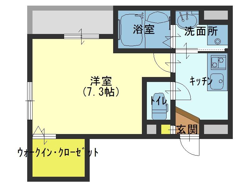 ウイラニホメ(1K/2階)の間取り写真