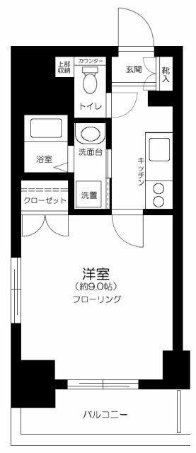 フレールK&Y(1K/10階)の間取り写真
