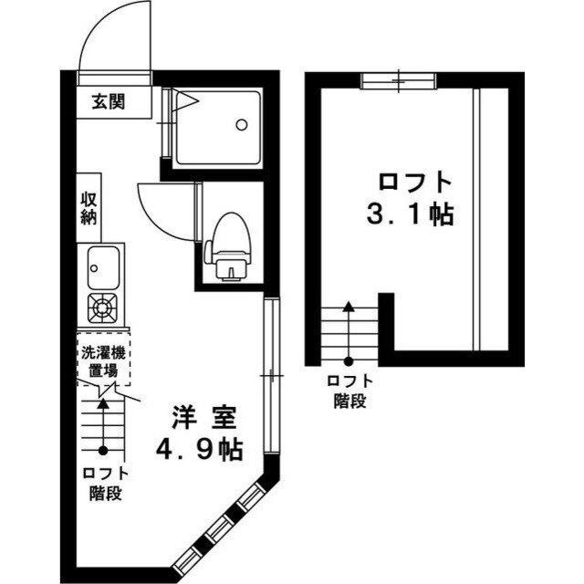 ジュネス中野坂上(ワンルーム/2階)の間取り写真