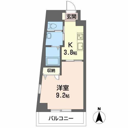 シャーメゾン三宮(1K/3階)の間取り写真