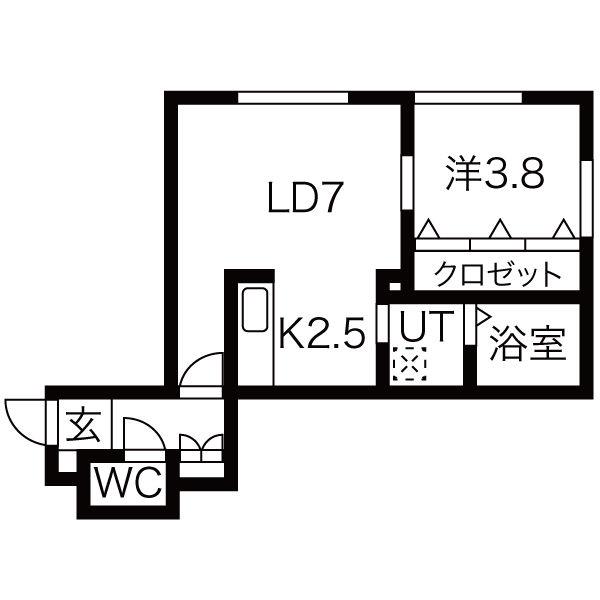 SENNA発寒II(1LDK/3階)の間取り写真