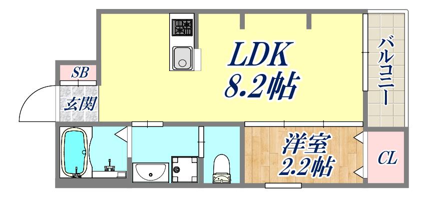 杭瀬寺島シーエム・ドゥ(1LDK/3階)の間取り写真