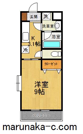 FALCONE(1K/4階)の間取り写真