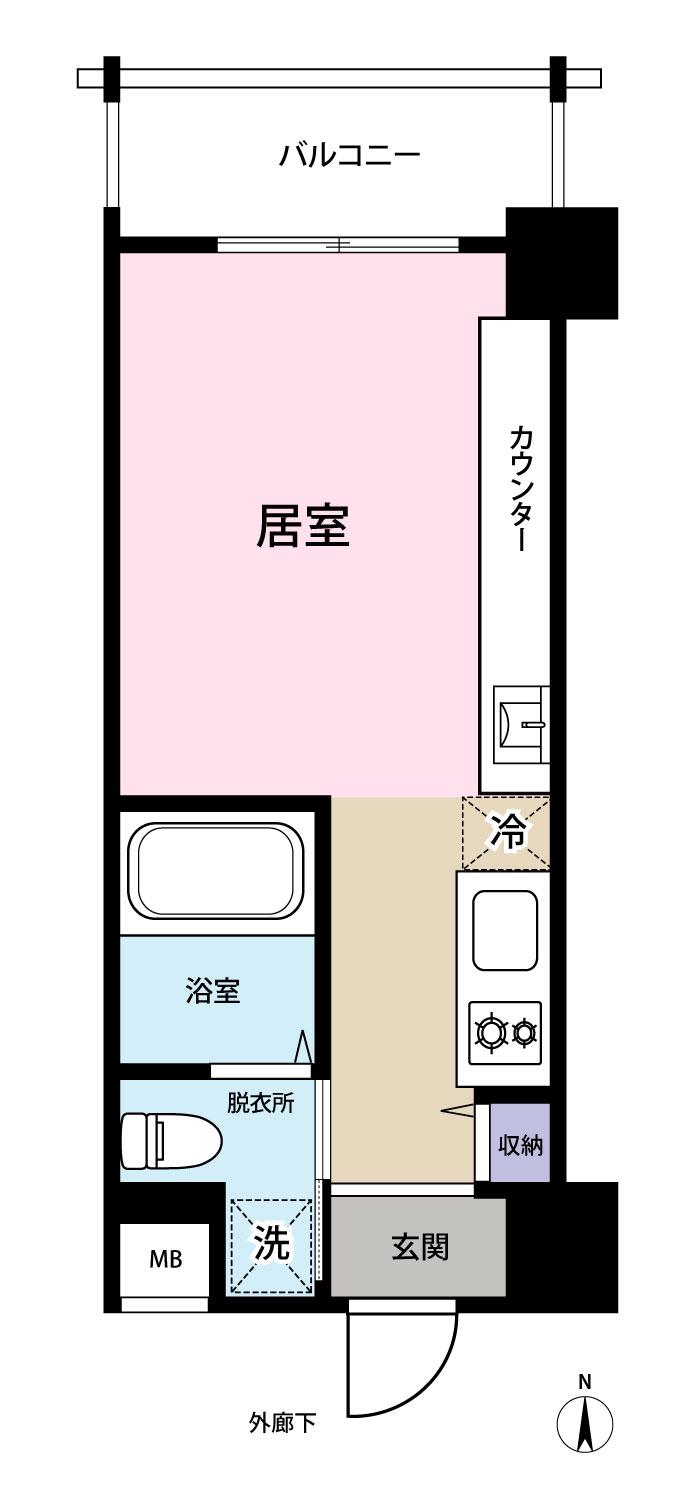 CAMP C2(ワンルーム/3階)の間取り写真