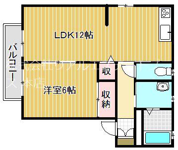 レジデンスTK(1LDK/2階)の間取り写真