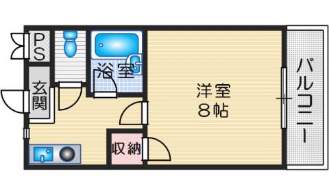 マンションはるか(1K/3階)の間取り写真