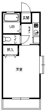 フリーフル善行坂(1K/1階)の間取り写真
