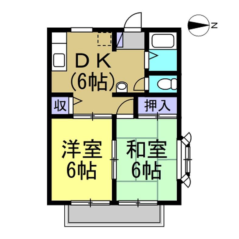 サンビレッジタケウチ(2DK/1階)の間取り写真