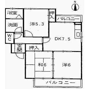 グリーンパーク藤塚(3DK/2階)の間取り写真
