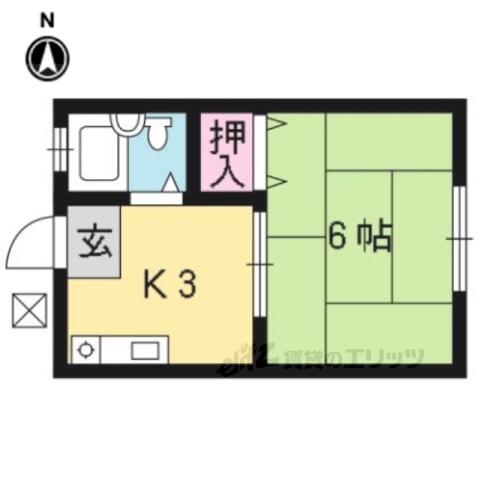 ヴィラカケハシ(1K/1階)の間取り写真