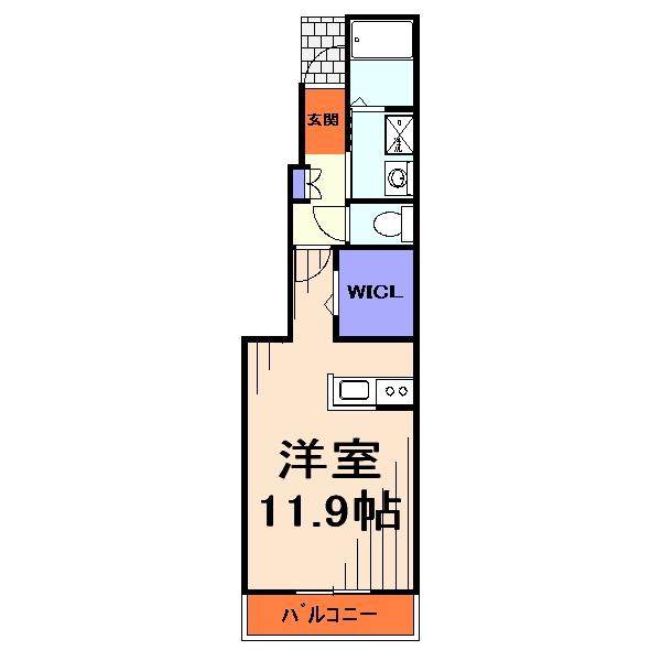 メゾン ド コッティII(1K/1階)の間取り写真