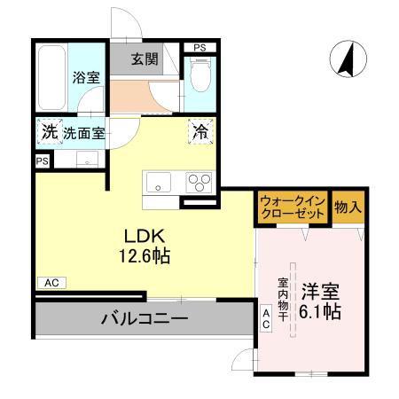 ウエストスクエア(1LDK/3階)の間取り写真