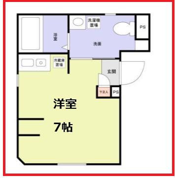 カテリーナ千住大橋(ワンルーム/2階)の間取り写真